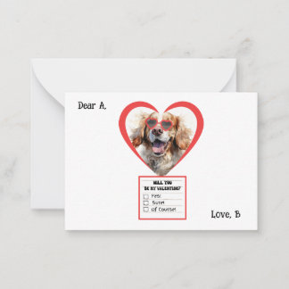 Anpassningsbar Clumber Spaniel Hund Valentine Anteckningskort