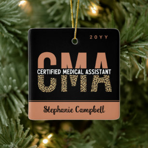 Anpassningsbar CMA Auktoriserad Medical Assistant Julgransprydnad Keramik