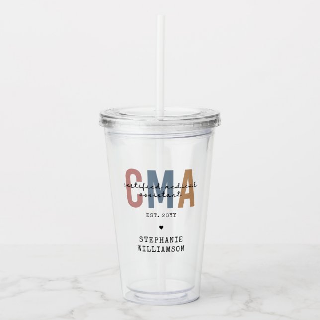 Anpassningsbar CMA Auktoriserad Medical Assistant Take Away Mugg (Framsida)