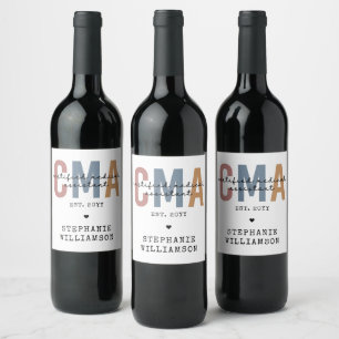 Anpassningsbar CMA Auktoriserad Medical Assistant Vinflaska Etikett