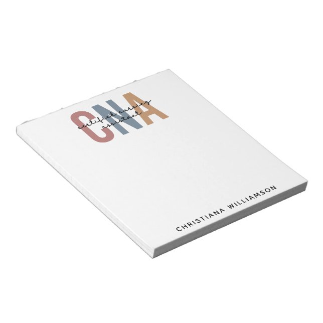 Anpassningsbar CNA Retro Auktoriserad Assistant-gå Anteckningsblock (Vinklad)