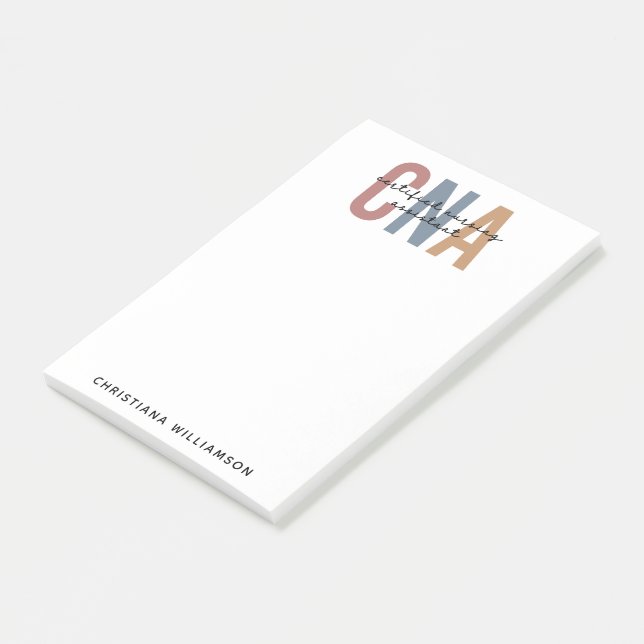 Anpassningsbar CNA Retro Auktoriserad Assistant-gå Post-it Block (Vinklad)