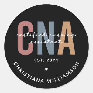 Anpassningsbar CNA Retro Auktoriserad Assistant-gå Runt Klistermärke