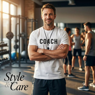 Anpassningsbar COACH Textutsaga T Shirt