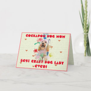 Anpassningsbar Cockapoo Mamma Hund Best Crazy Hund Tack Kort