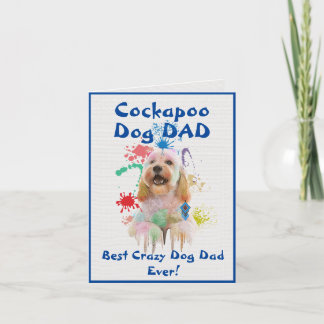 Anpassningsbar Cockapoo Pappa Hund Best Crazy Hund Kort