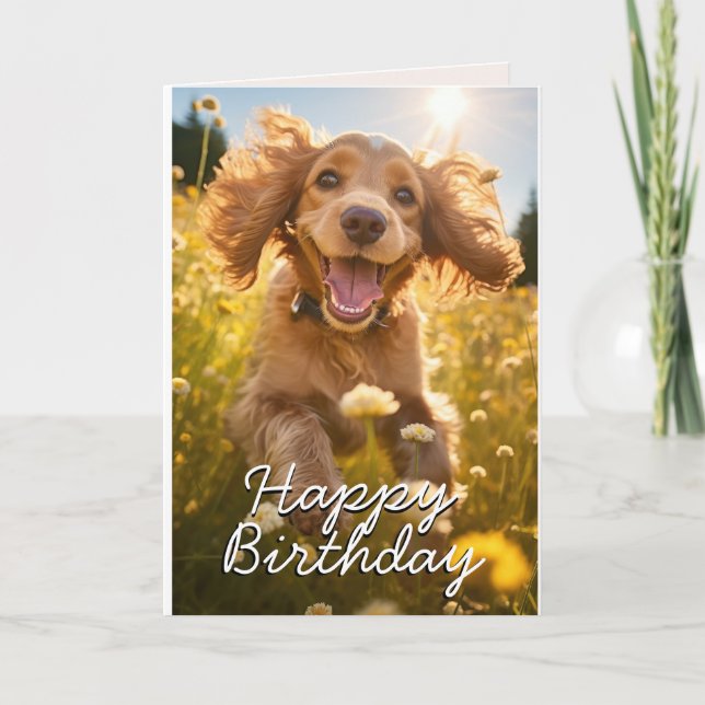 Anpassningsbar Cocker Spain Birthday Card Tack Kort (Framsida)