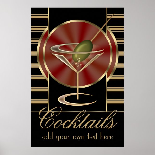 Anpassningsbar Cocktail Large Poster (Framsidan)