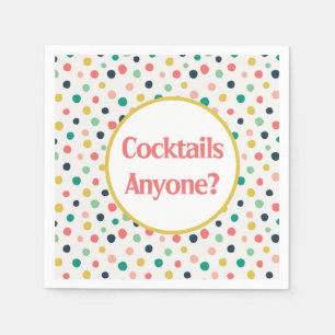 Anpassningsbar Cocktails Orange Guld Teal Dots Pappersservett