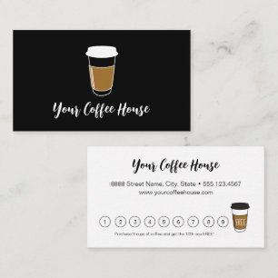 Anpassningsbar Coffee House Namn Frimärke förmånsk Lojalitetskort
