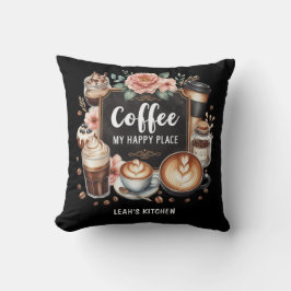 ☕ Anpassningsbar Coffeecore Kaffe Cafe Lycklig Stä Kudde