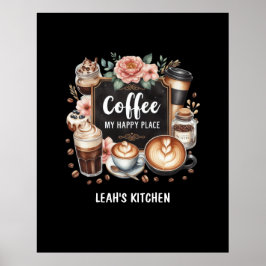 ☕ Anpassningsbar Coffeecore Kaffe Cafe Lycklig Stä Poster