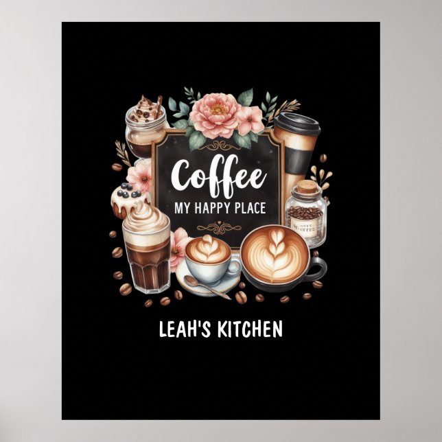 ☕ Anpassningsbar Coffeecore Kaffe Cafe Lycklig Stä Poster (Framsidan)