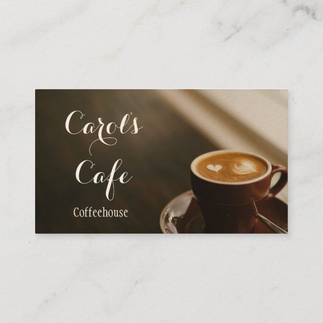 Anpassningsbar Coffeehouse Cafe Coffee Shop Visitkort (Baksida)