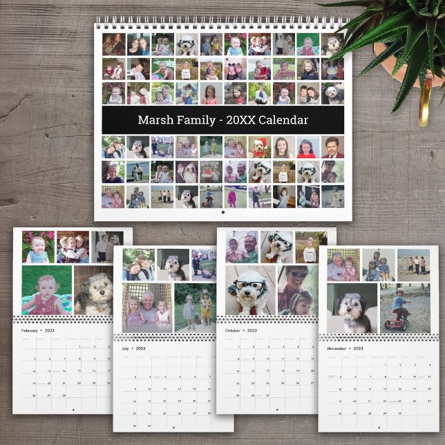 Anpassningsbar Collage Modern Family - 60 Photo 20 Kalender (Skapare uppladdad)