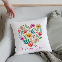 Anpassningsbar Colorful Heart Flowers Mors dag Kudde