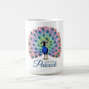 Anpassningsbar Colorful Peacock Kaffemugg