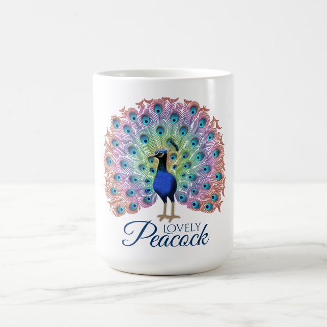 Anpassningsbar Colorful Peacock Kaffemugg (Center)