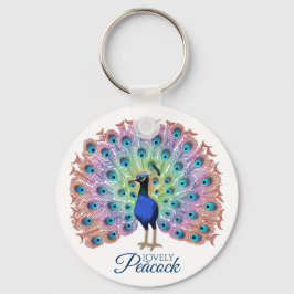 Anpassningsbar Colorful Peacock Nyckelring