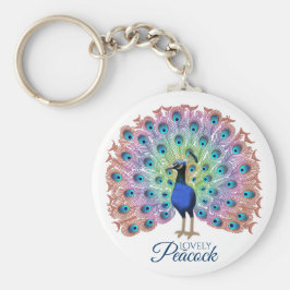 Anpassningsbar Colorful Peacock Nyckelring