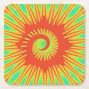 Anpassningsbar Colorful Red Spiral Papprare Underl Underlägg Papper Kvadrat