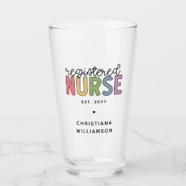 Anpassningsbar Colorful Registered Nurse RN Studen Glaskopp