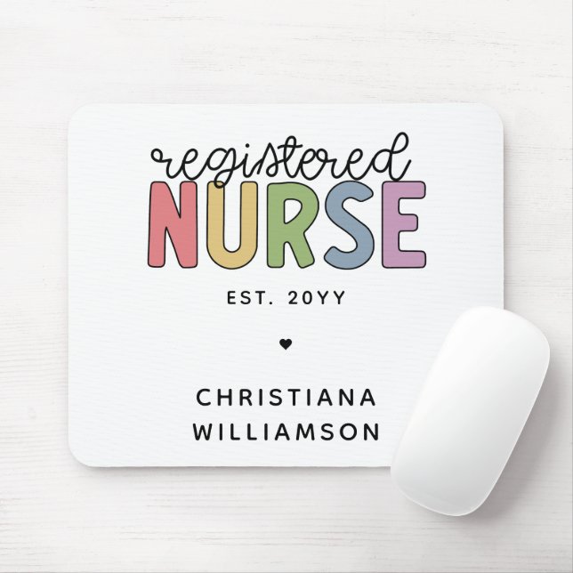 Anpassningsbar Colorful Registered Nurse RN Studen Musmatta (Med mus)