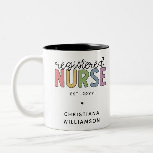 Anpassningsbar Colorful Registered Nurse RN Studen Två-Tonad Mugg