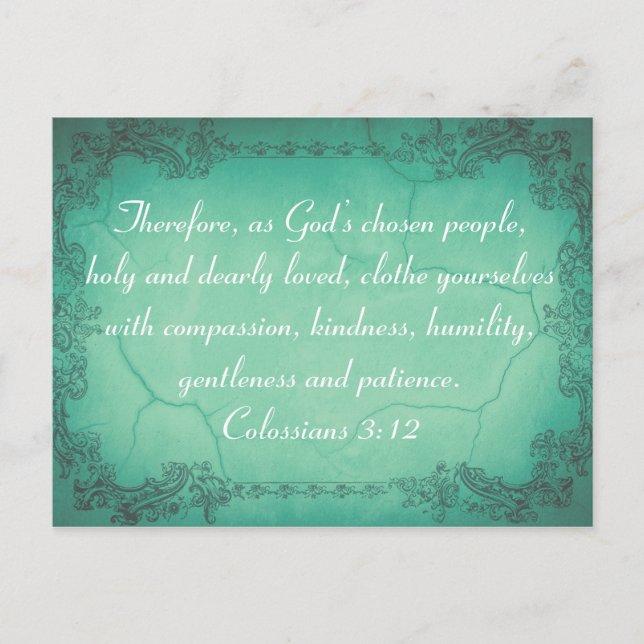 Anpassningsbar Colossians 3:12 Kindness Bible Vers Vykort (Framsida)