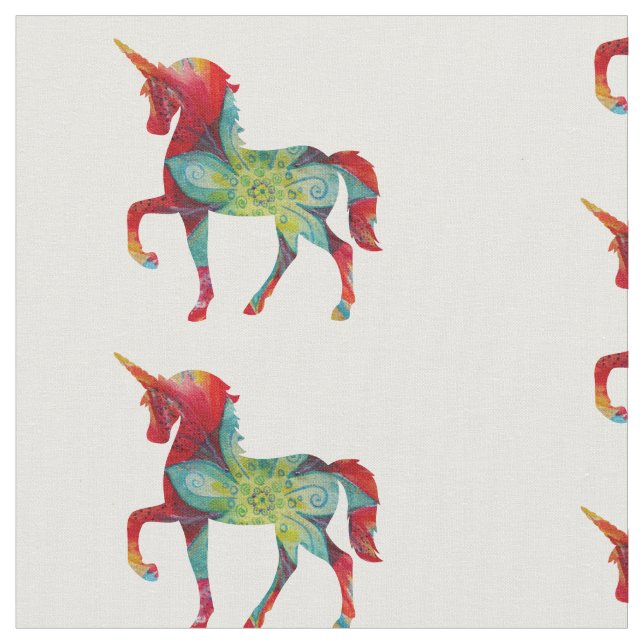 Anpassningsbar Combed Cotton Fabric Unicorn Tyg (Närbild)