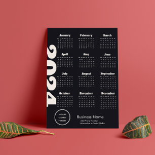 Anpassningsbar Company 2024 Calendar Black and Whi Program