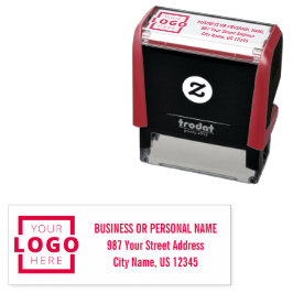 Anpassningsbar Company Business Logotyp Adress Red Självfärgande Stämpel