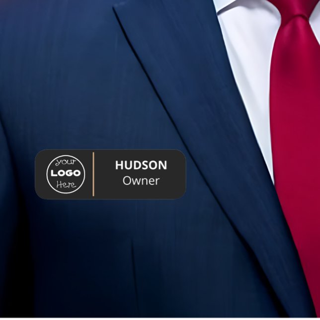 Anpassningsbar Company Business Logotyp Employee N Namnbricka (Custom Company Business Logo Employee Name Tag)