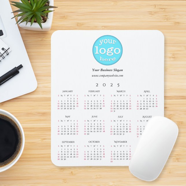 Anpassningsbar Company Business Logotyp Office 202 Musmatta (Custom Company Business Logo Office 2025 Calendar Mouse Pad)