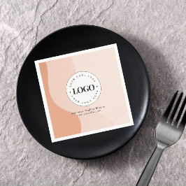 Anpassningsbar Company Business Logotyp Peach Boho Pappersservett