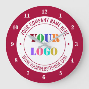 Anpassningsbar Company Logotyp and Text Clock - Vä Stor Klocka