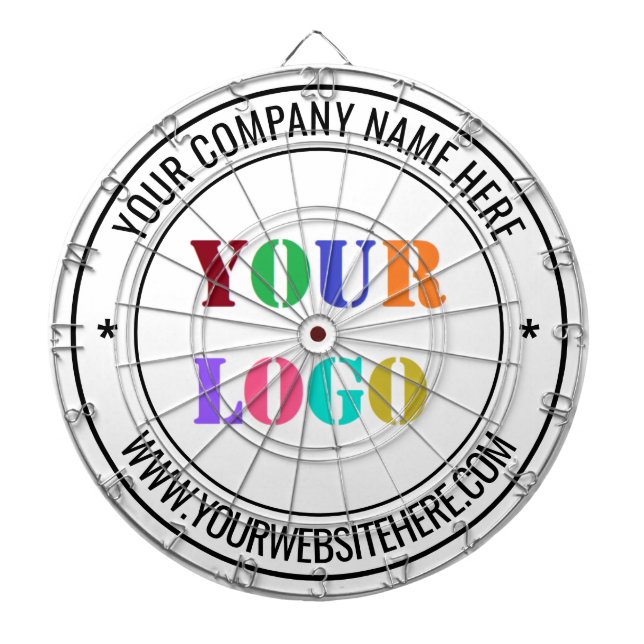 Anpassningsbar Company Logotyp and Text Dart Board Darttavla (Framsidan)