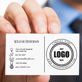 Anpassningsbar Company Logotyp Black and White Visitkort