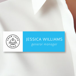 Anpassningsbar Company Logotyp Blue Employee Namnbricka