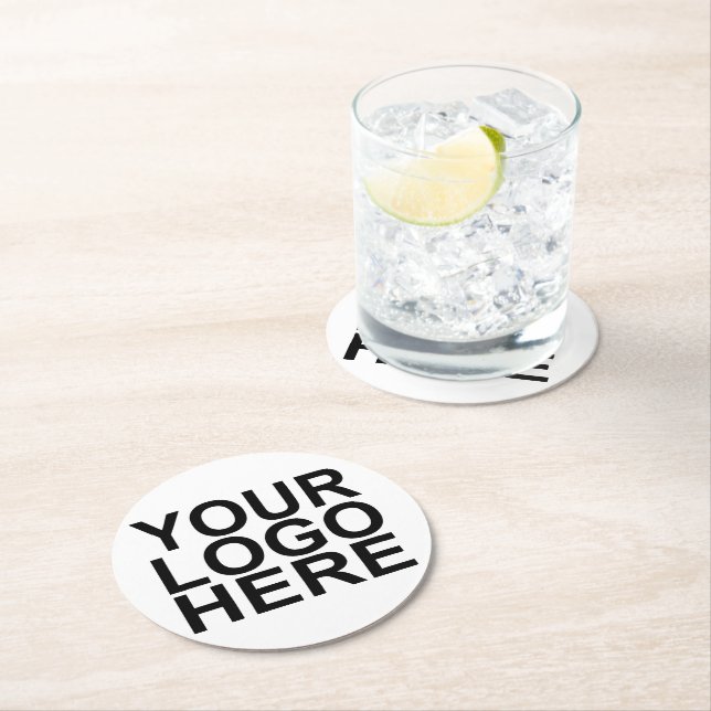 Anpassningsbar Company Logotyp Branded Underlägg Papper Rund (Insitu)