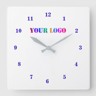Anpassningsbar Company Logotyp Business Clock-mall Fyrkantig Klocka