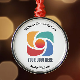 Anpassningsbar Company Logotyp Business jul Markna Julgransprydnad Metall
