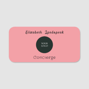 Anpassningsbar Company Logotyp Chic Rosa Magnetic Namnbricka