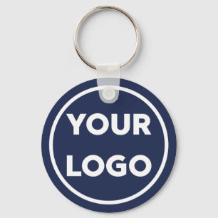 Anpassningsbar Company Logotyp Corporate Swag Navy Nyckelring