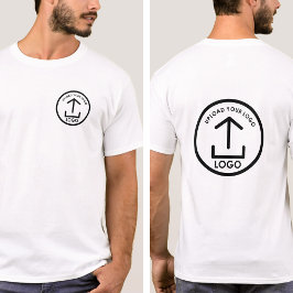 Anpassningsbar Company Logotyp Dubbla Sided White T Shirt