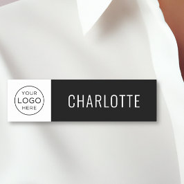 Anpassningsbar Company Logotyp Employee Black Namnbricka