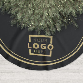Anpassningsbar Company Logotyp jul Elegant Party Julgransmatta Borstad Polyester