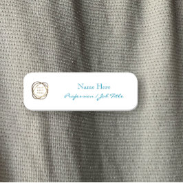 Anpassningsbar Company Logotyp Modern Elegant Aqua Namnbricka