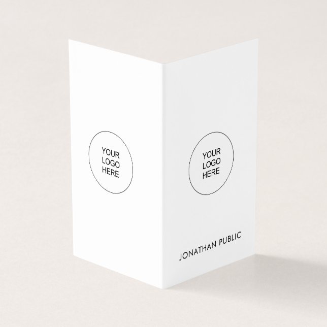 Anpassningsbar Company Logotyp Modern Elegant Fold Visitkort (Utsida)