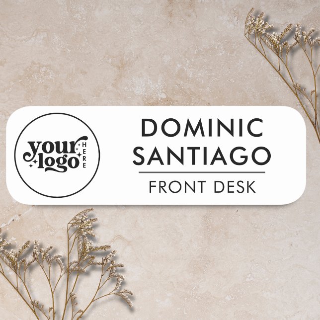 Anpassningsbar Company Logotyp Namn bricka Elegant Namnbricka (Custom Company Logo Name Tag Elegant Employee Badg)